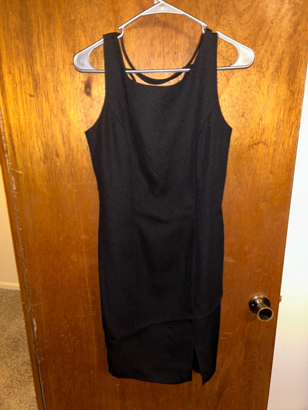 My Michelle Black Sleeveless Midi Sheath Dress
